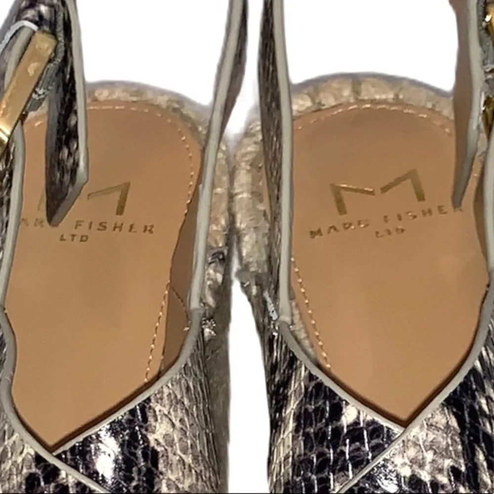 Marc Fisher size 8 leather snakeskin wedge sandals - Picture 10 of 12